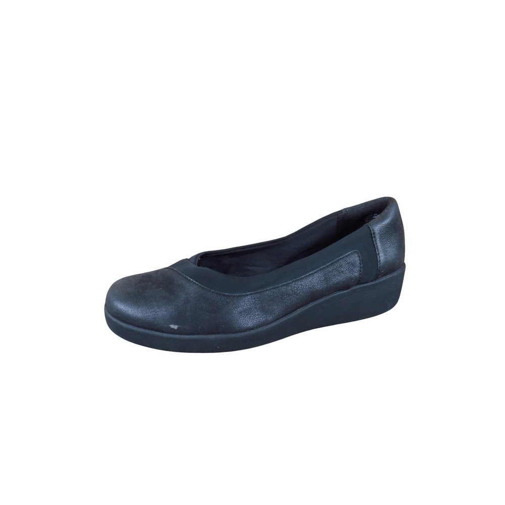 Easy Spirit e360 Kathleen Women Wedge Pump Sz 9 Wide Comfort Work Black Textile